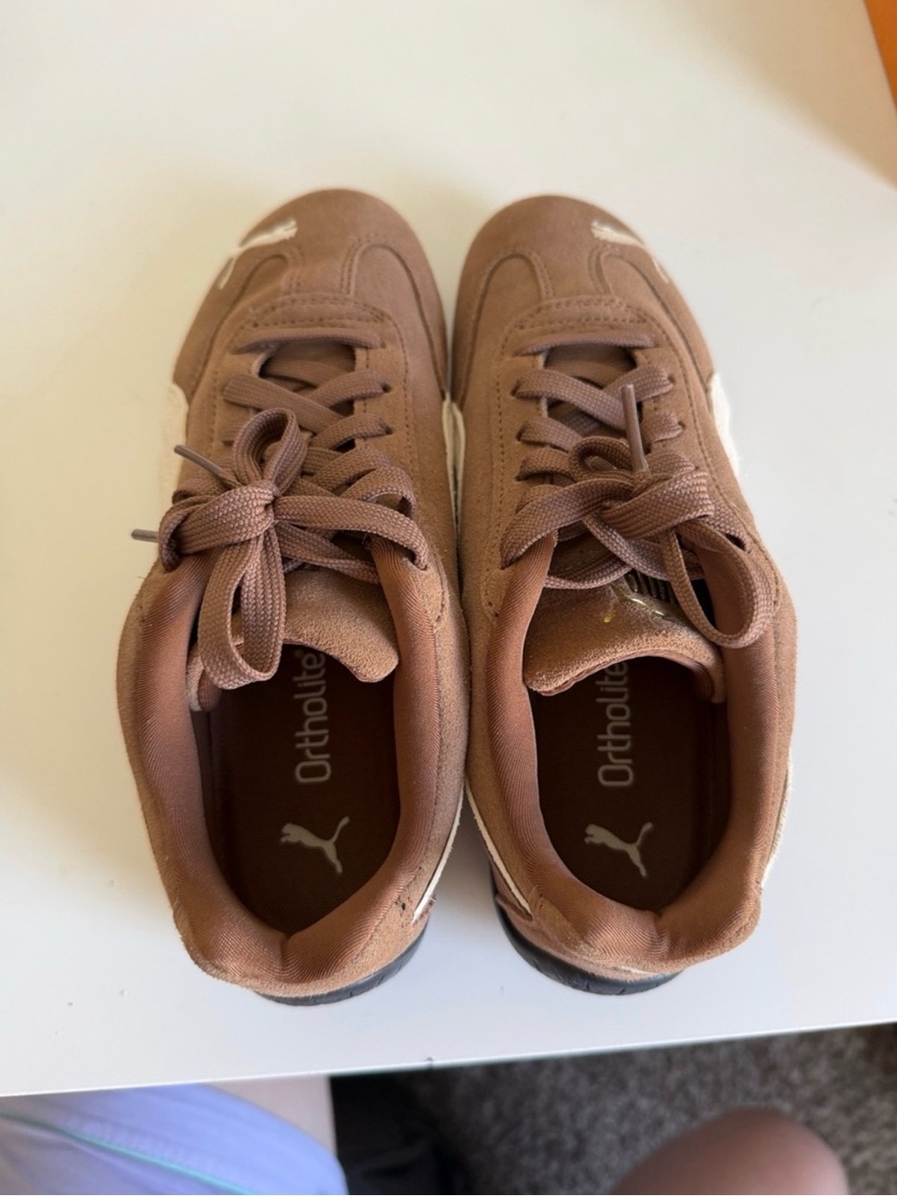 Puma women's Brown Low-Top Lace-Up Sneakers